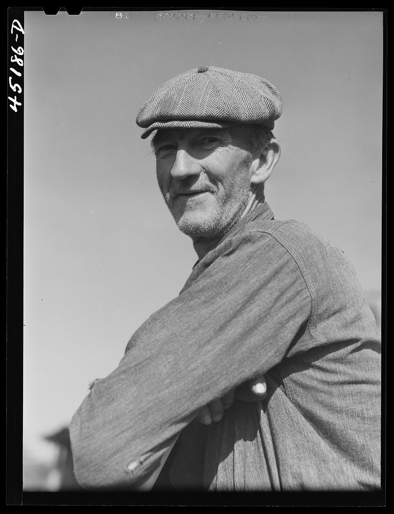 Mr. Bert Brown, dairy farmer and FSA (Farm Security Administration) client. Townsend, Vermont. Sourced from the Library of…