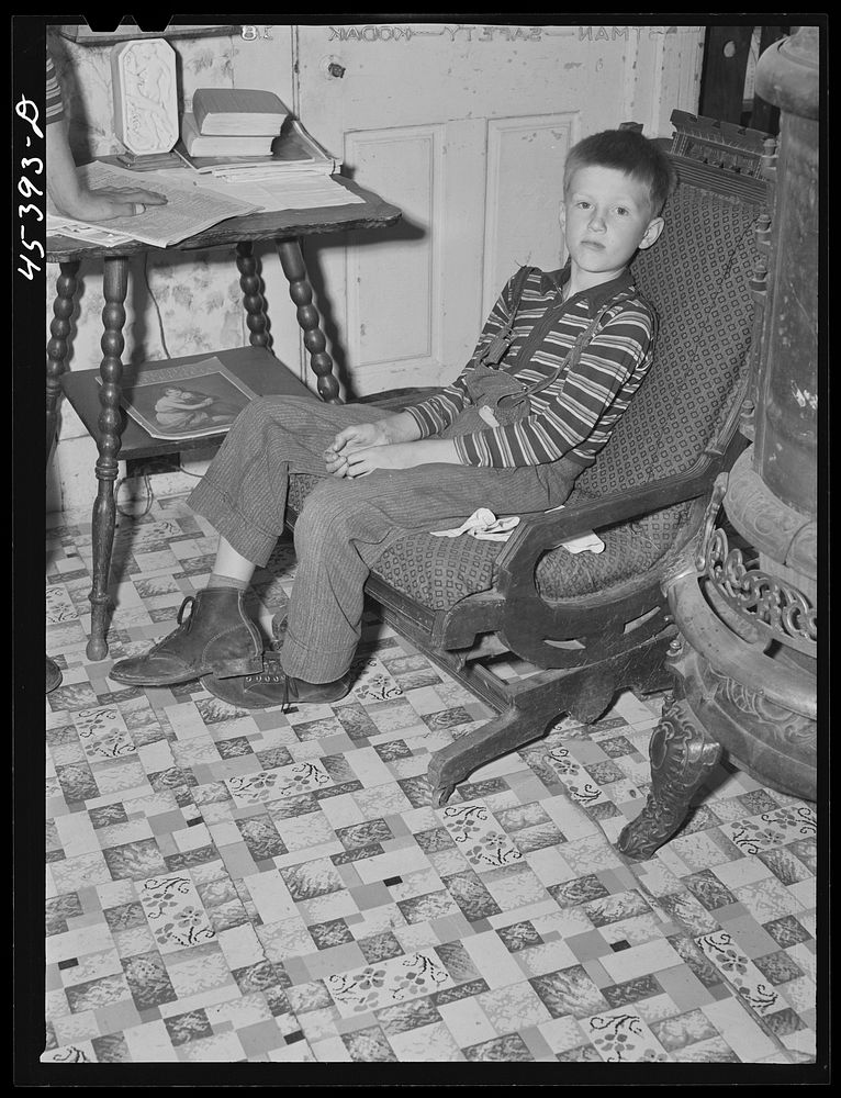 [Untitled photo, possibly related to: Children of a dairy farmer near Rutland, Vermont]. Sourced from the Library of…