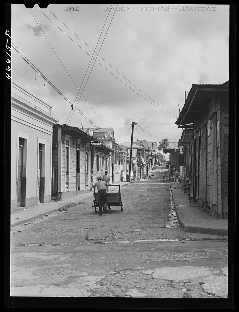 Manati, Puerto Rico. A street. Sourced from the Library of Congress.