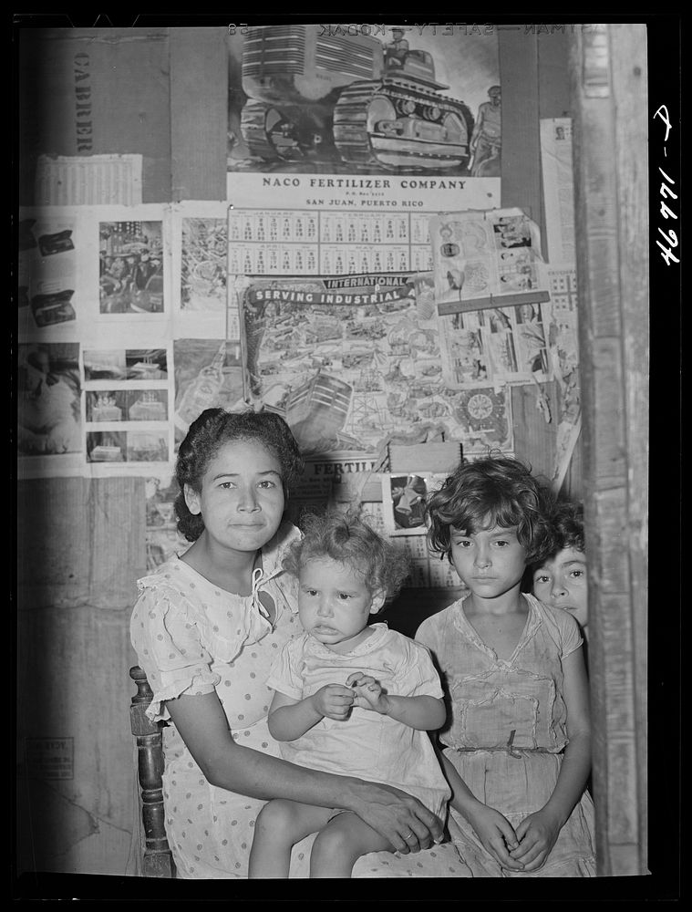 Ponce, Puerto Rico. Family living in the slum area. Sourced from the Library of Congress.