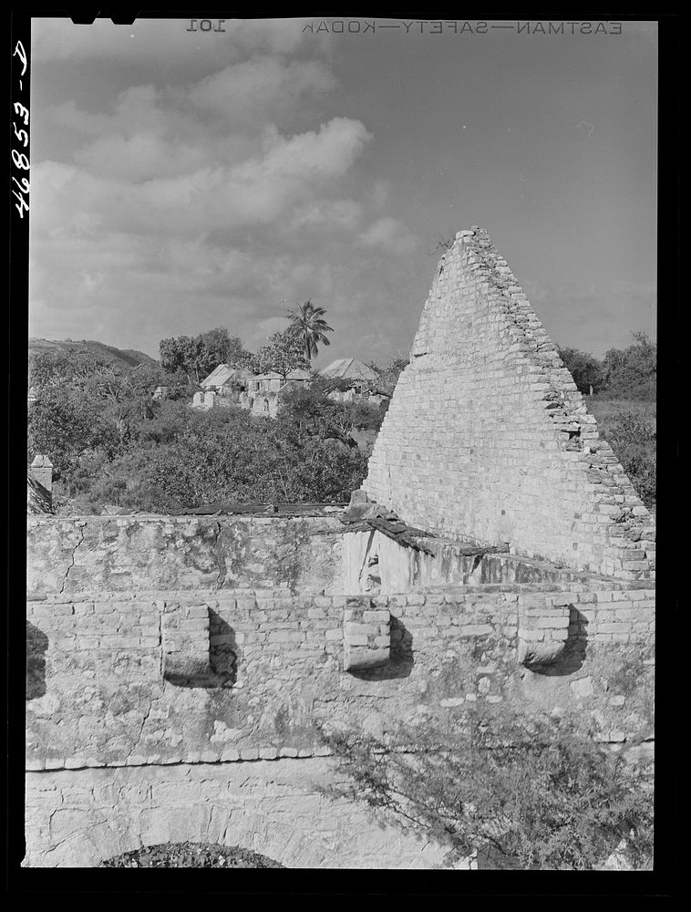 Christiansted, Saint Croix Island, Virgin Islands (vicinity). Ruins of an old sugar mill and plantation house. Sourced from…