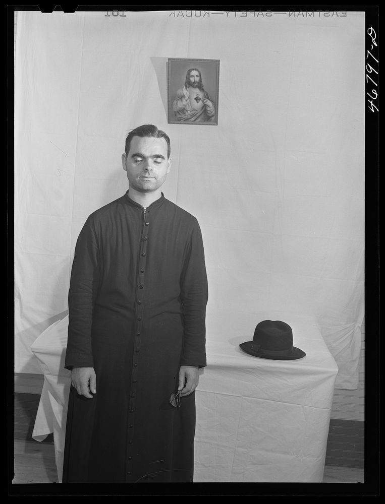 [Untitled photo, possibly related to: Corozal, Puerto Rico (vicinity). Priest who conducted a mass and the ceremony of…