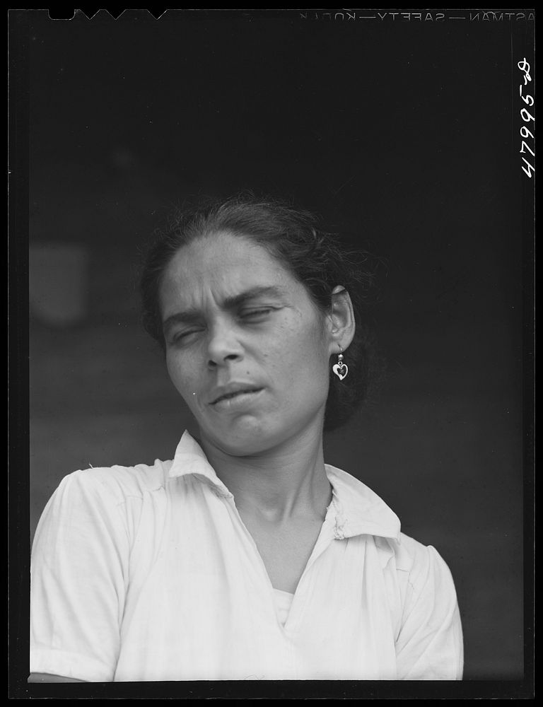 [Untitled photo, possibly related to: San Sebastian, Puerto Rico. Farm laborer's wife living in the hills]. Sourced from the…