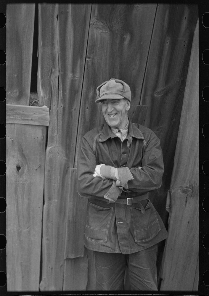 [Untitled photo, possibly related to: W.H. Cox, owner-operator of 124-acre farm, Clearcreek Township, Johnson County, Iowa.…