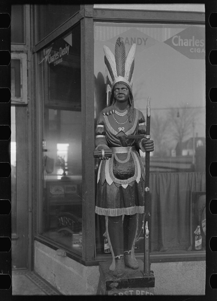 Cigar store Indian, Denison, Iowa by Russell Lee