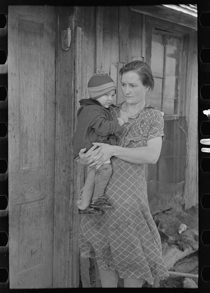 [Untitled photo, possibly related to: Mrs. John Scott, wife of a hired man and one of her six children, near Ringgold, Iowa]…