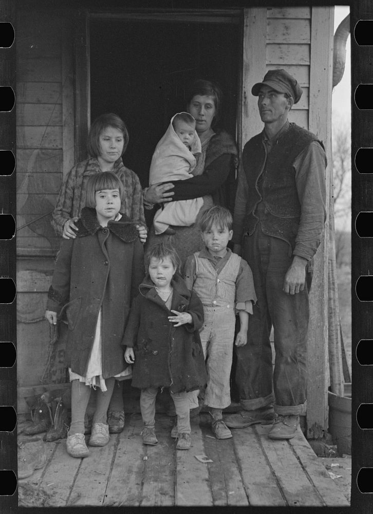 Part of Alfred Atkinson family, a tenant farmer of eighty acres near Shannon City, Ringgold County, Iowa by Russell Lee