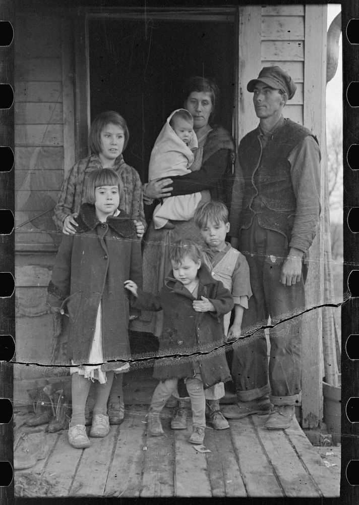 [Untitled photo, possibly related to: Part of Alfred Atkinson family, a tenant farmer of eighty acres near Shannon City…