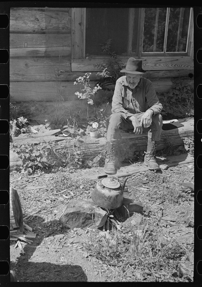 William Besson, old mining prospector, near Winton, Minnesota by Russell Lee