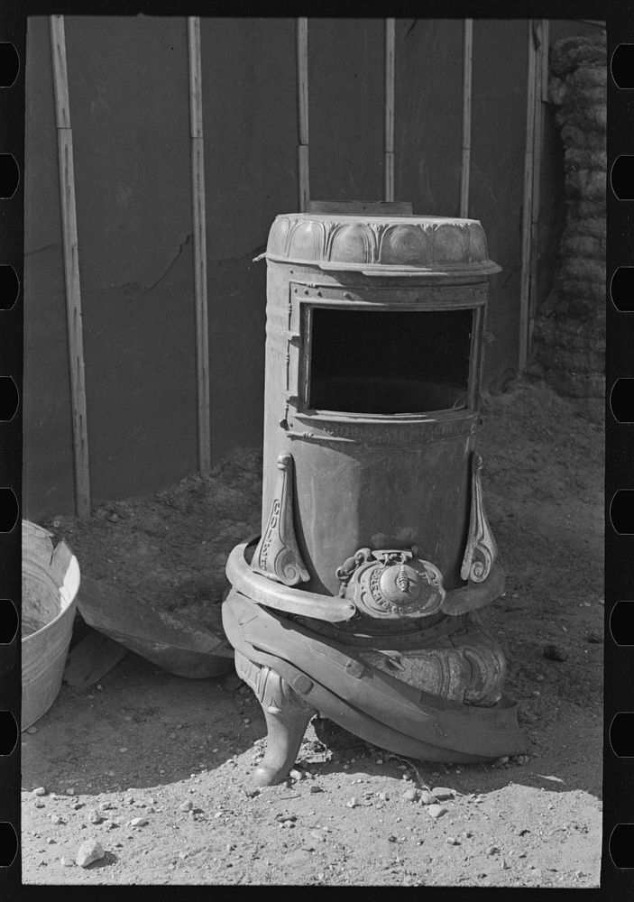Stove for use this winter in the home of Gunnar Kvande, Williams County, North Dakota by Russell Lee