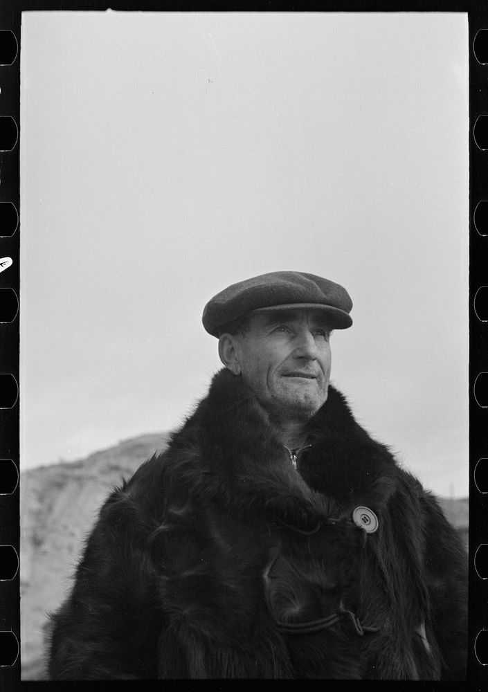 Farmer in fur coat, Sheridan County, Montana by Russell Lee