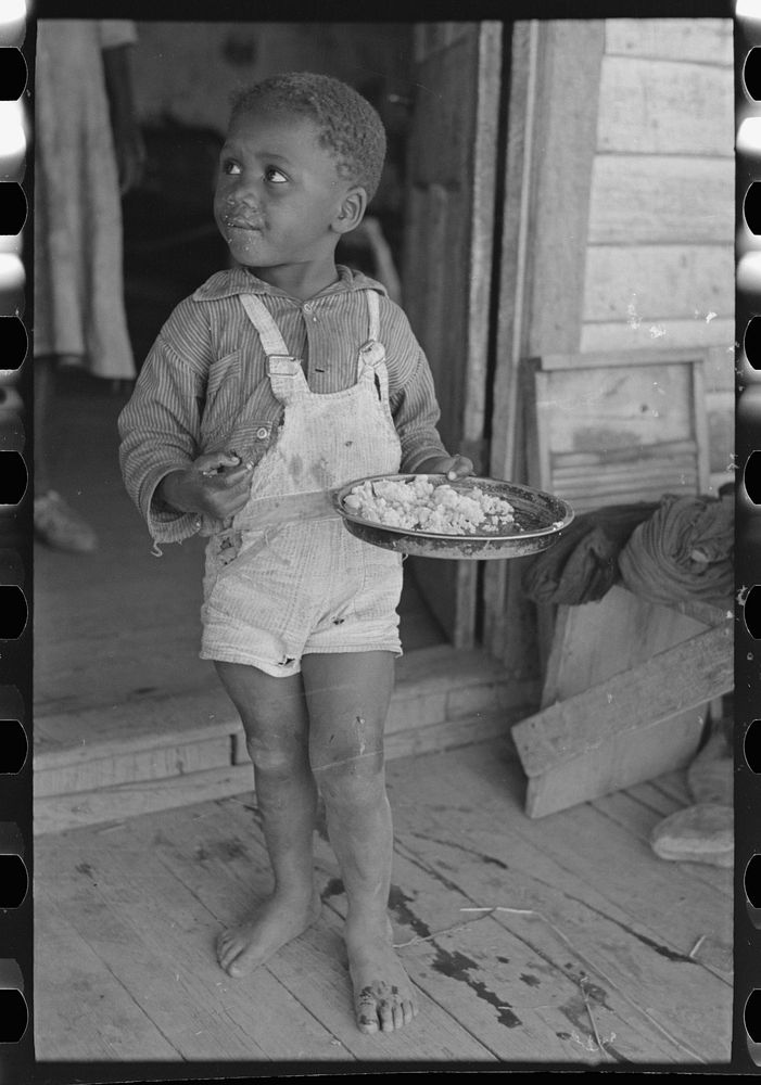 [Untitled photo, possibly related to: Child of sharecropper, Southeast Missouri Farms] by Russell Lee