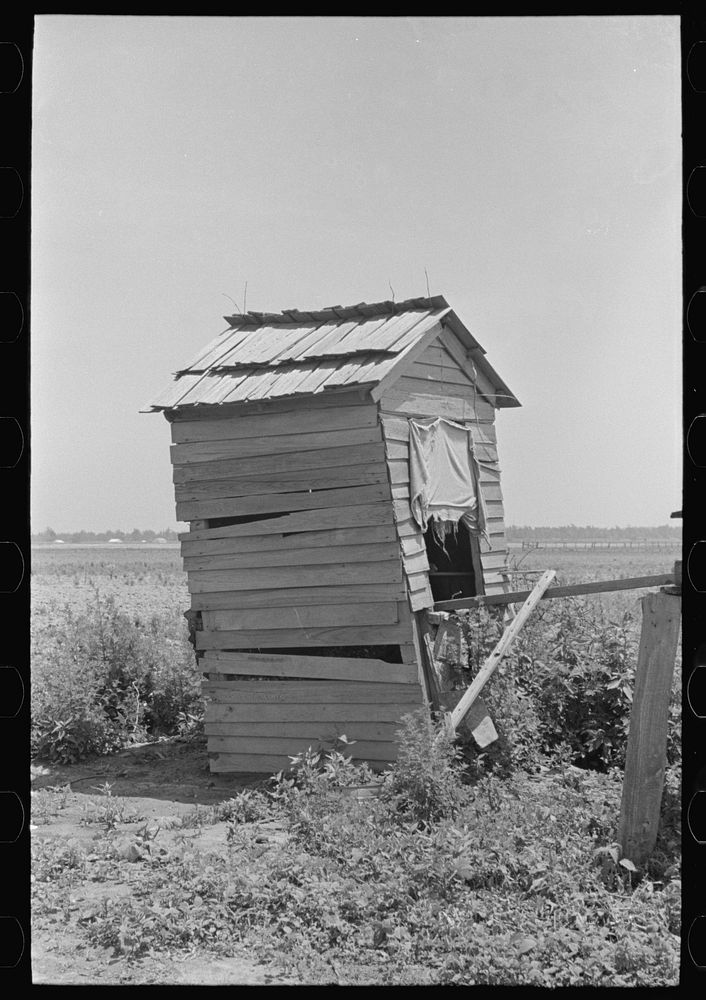 Privy used by sharecroppers, Southeast Missouri Farms by Russell Lee