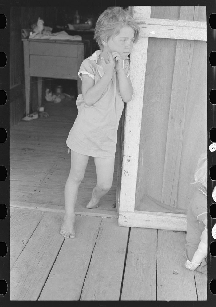 [Untitled photo, possibly related to: Daughter of sharecropper, Southeast Missouri Farms] by Russell Lee