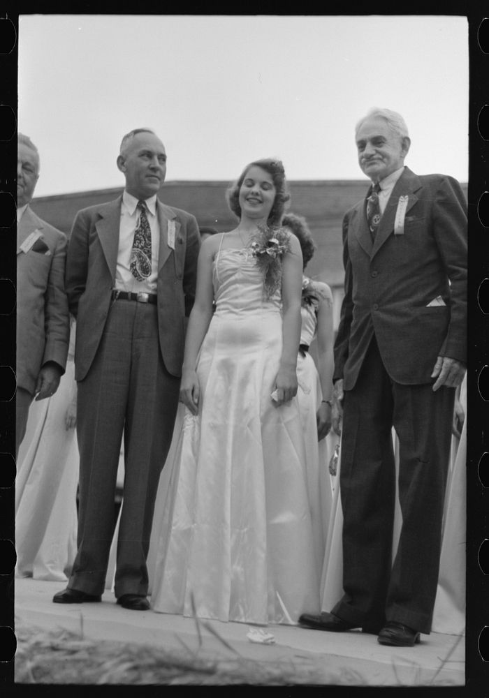 [Untitled photo, possibly related to: Judges who selected the queen of the National Rice Festival, Crowley, Louisiana, from…