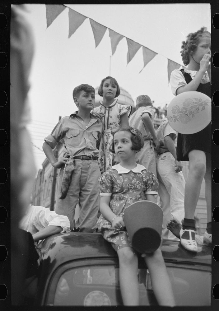 [Untitled photo, possibly related to: Group of people at southern Louisiana state fair, Donaldsonville, Louisiana] by…