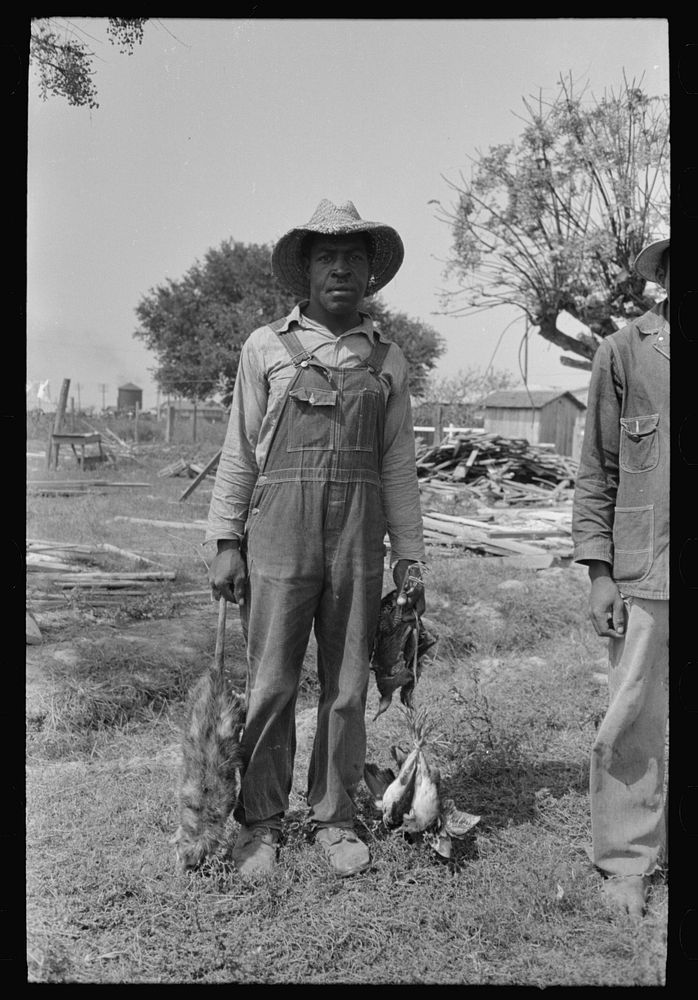 [Untitled photo, possibly related to:  laborers employed by Joseph La Blanc, wealthy Cajun farmer, Crowley, Louisiana, with…