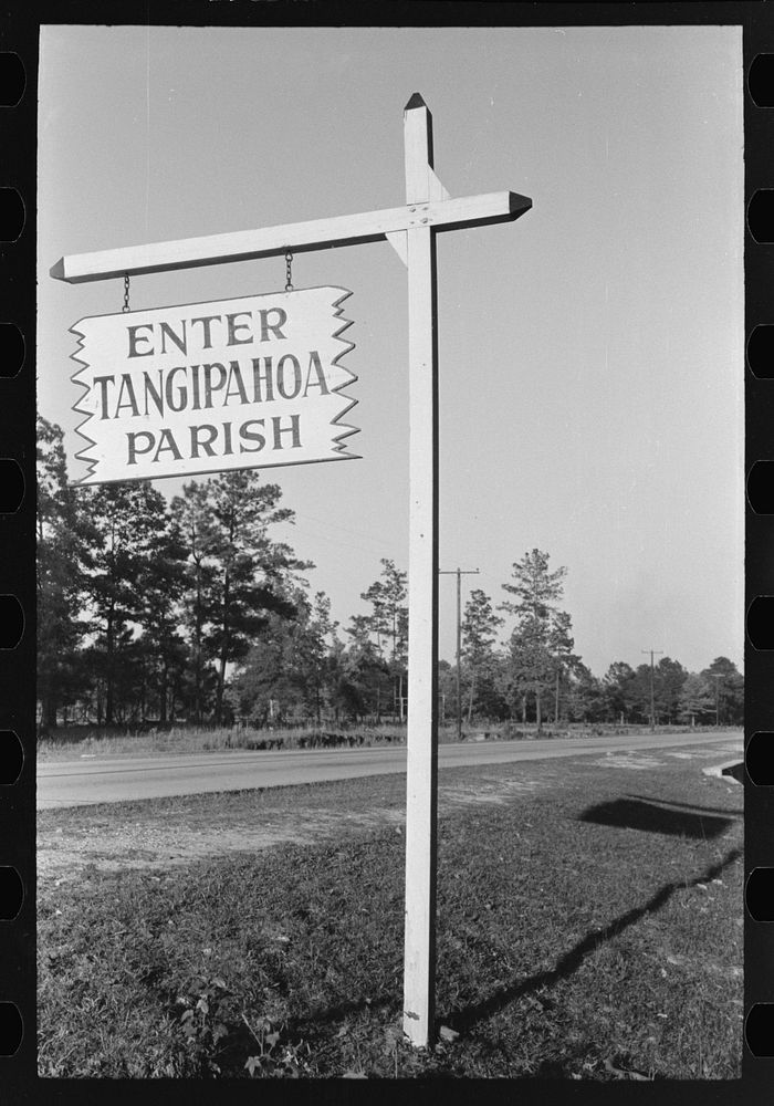 [Untitled photo, possibly related to: Sign near Hammond, Louisiana, strawberry center] by Russell Lee