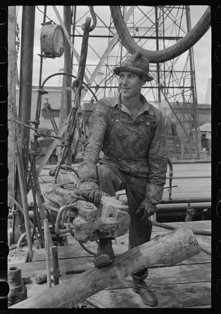 Oil field worker, Kilgore, Texas by Russell Lee