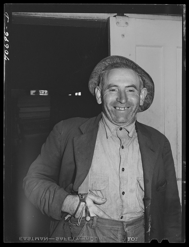 [Untitled photo, possibly related to: Dairy farmer who had brought his milk into the Tillamook cheese plant. Tillamook…