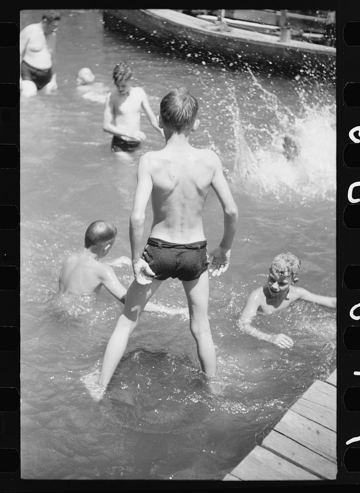 Florence, Alabama (vicinity). Boy Scout camp. At a swimming class. Sourced from the Library of Congress.