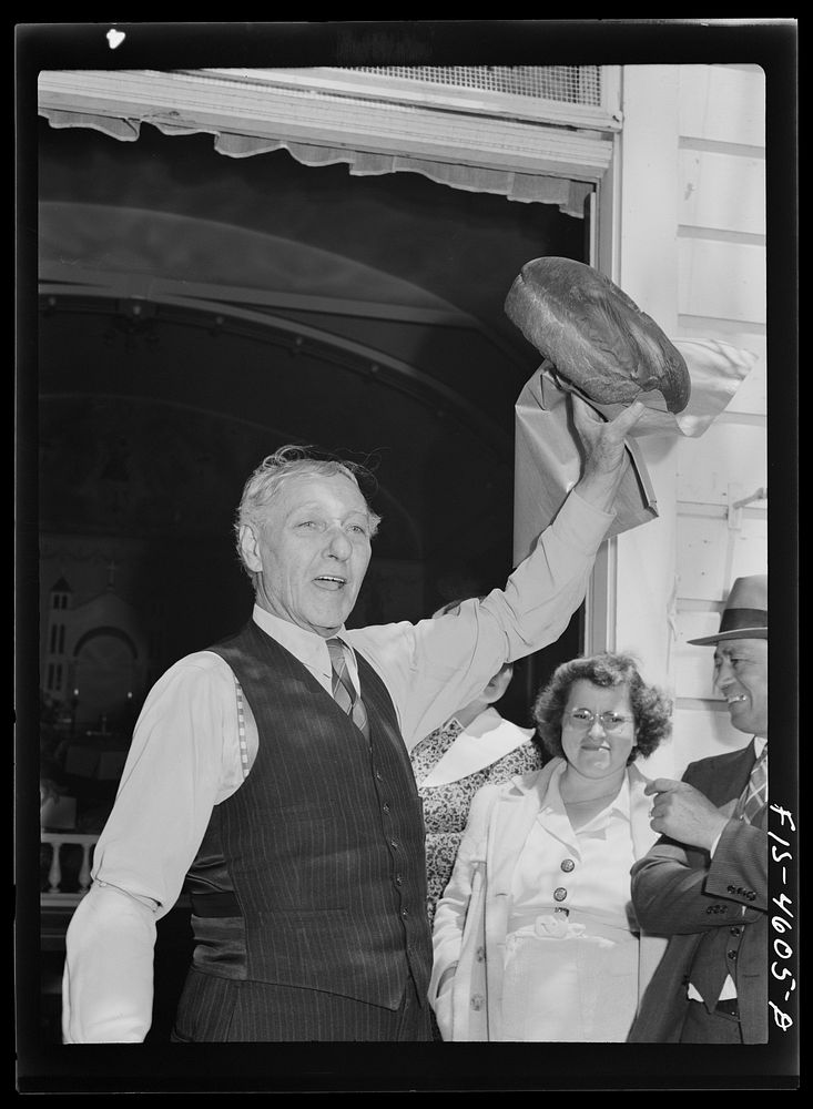 Auction followed the dinner at the fiesta of the Holy Ghost. Santa Clara, California. Rather than distributing food to the…