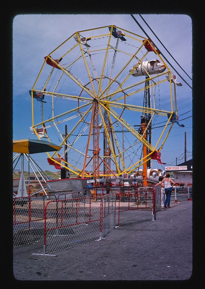 Ferris wheel, Keansburg, New Jersey (1978) photography in high resolution by John Margolies. Original from the Library of…
