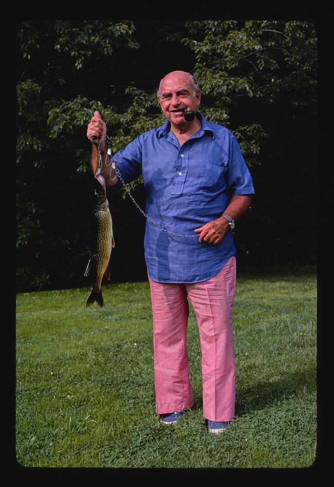 Menges, man with fish, Livingston Manor, New York (1978) photography in high resolution by John Margolies. Original from the…