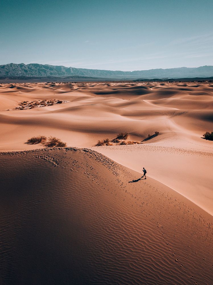 Free hiking in the desert image, public domain CC0 photo.