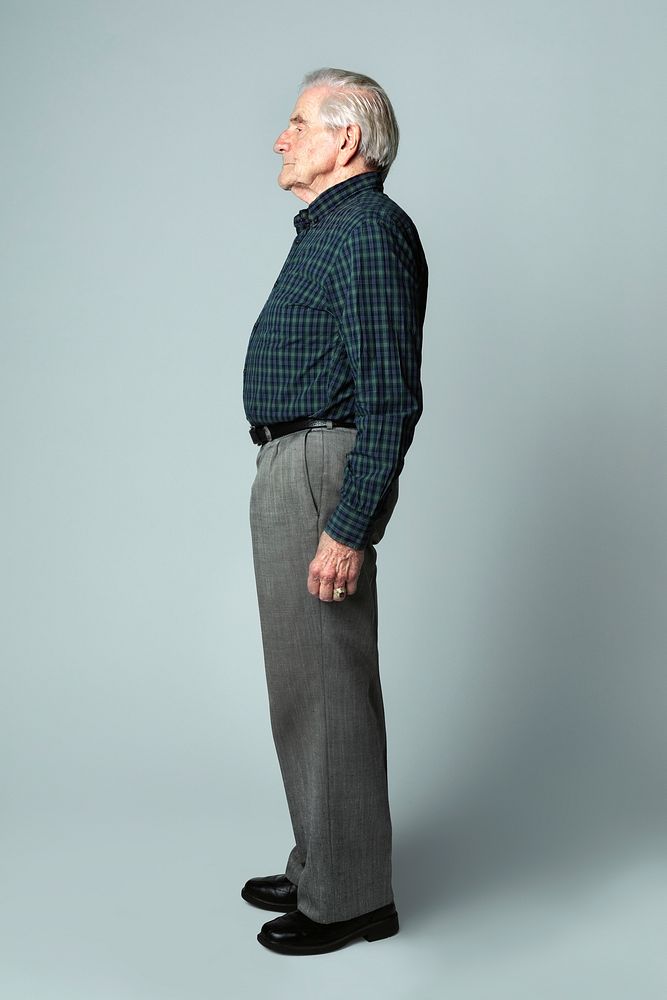 Senior man in a tartan scott shirt