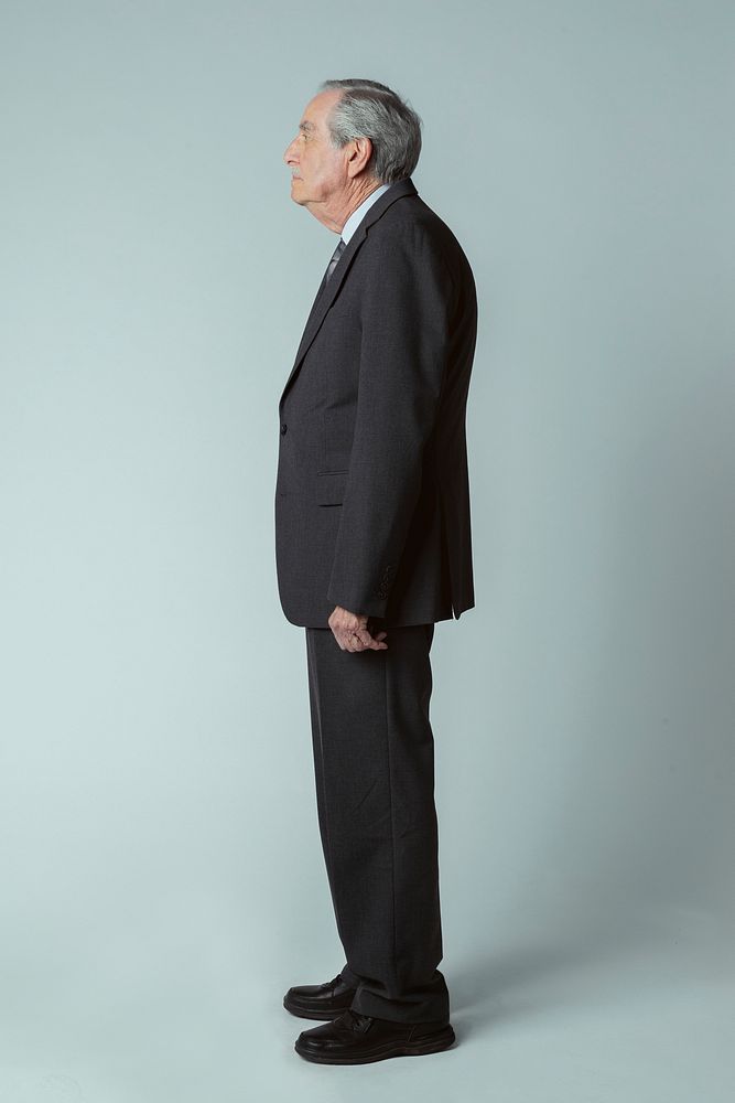 Senior businessman in a profile shot 