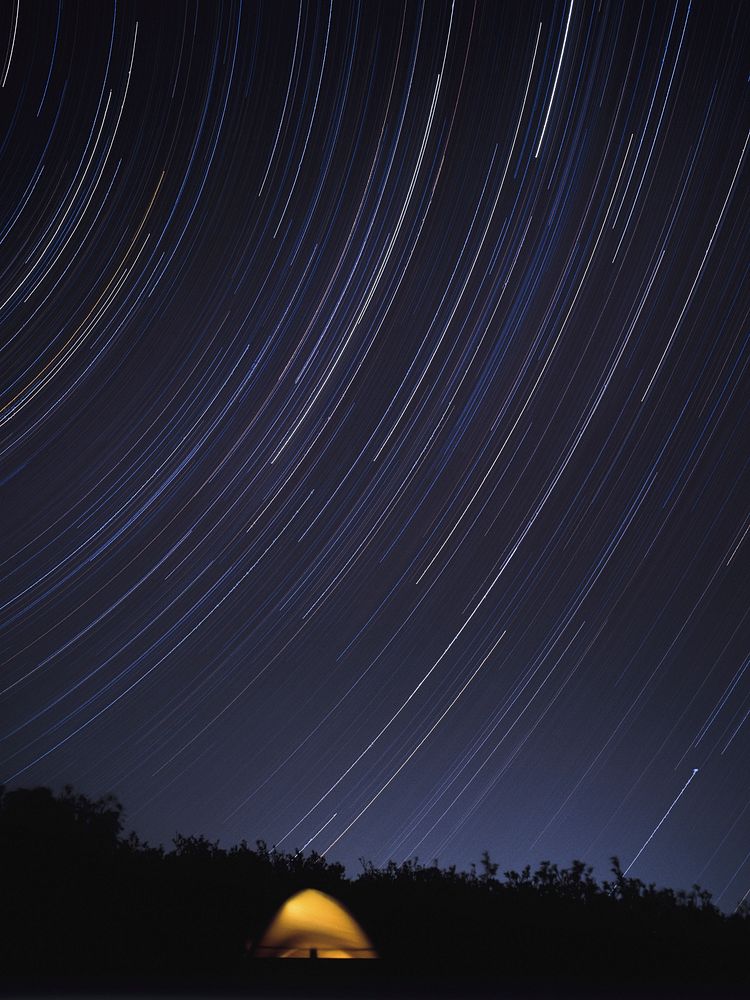 Free star trail image, public domain night sky CC0 photo.