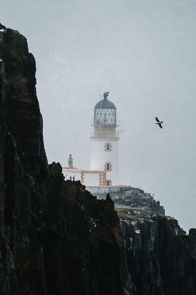View of Neist Point Lighthouse on the Isle of Skye in Scotland