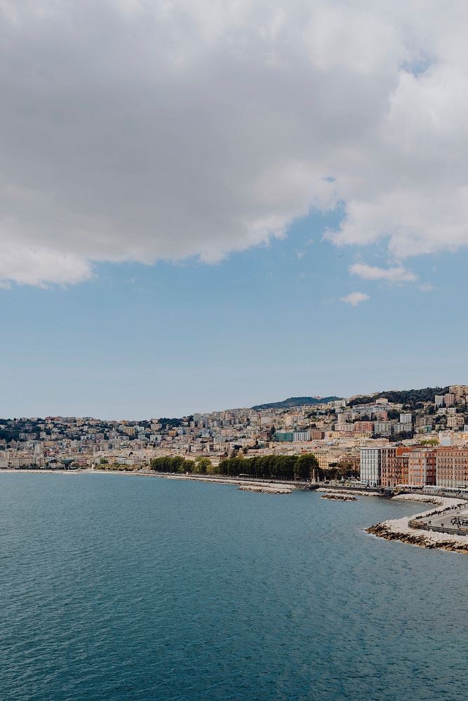 View of Naples coastline, Italy