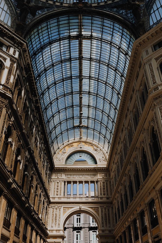 Interior of Galleria Umberto I in Naples, Italy
