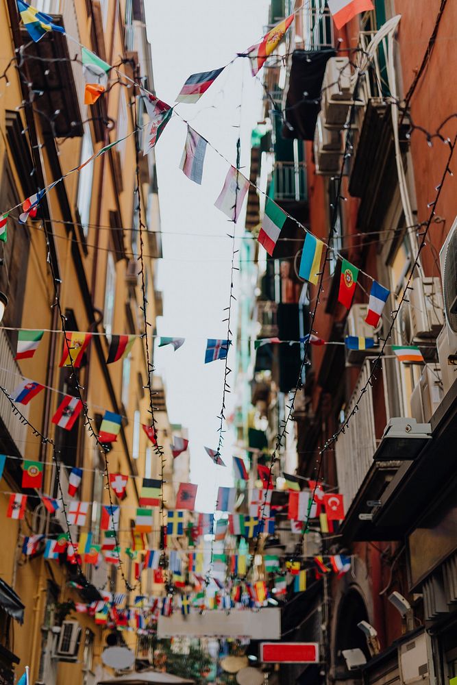 Festive alley in Naples, Italy