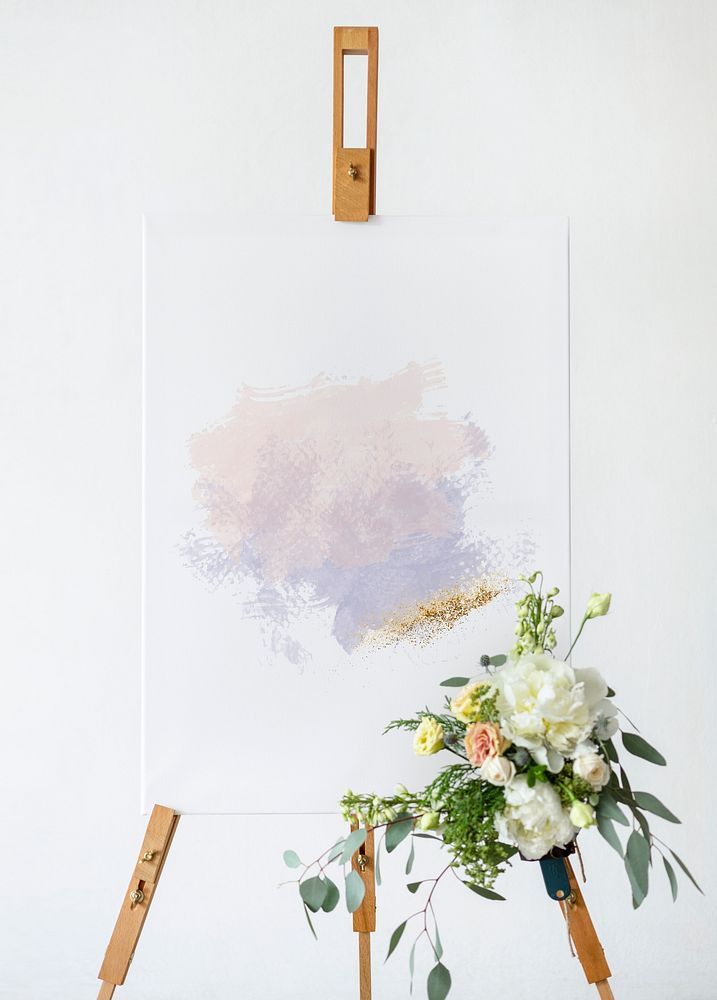 A craft painting on a canvas standing on a easel
