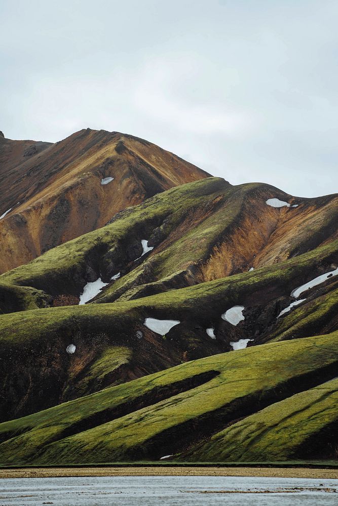 View of Landmannalaugar in the Fjallabak Nature Reserve, the Highlands of Iceland