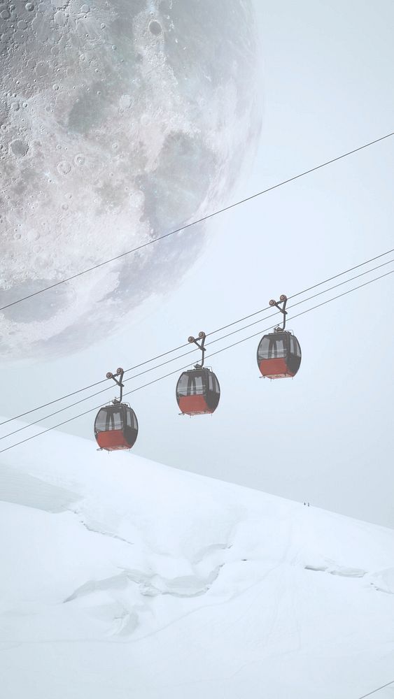 Cable car passing through the French Alps mobile phone wallpaper