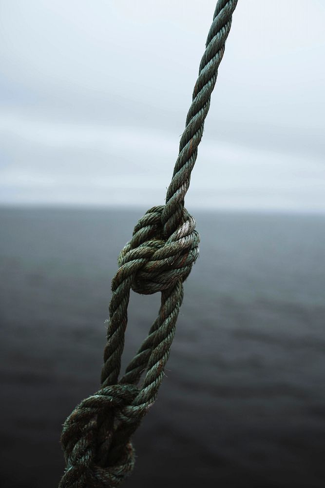 Green strong knotted nylon rope