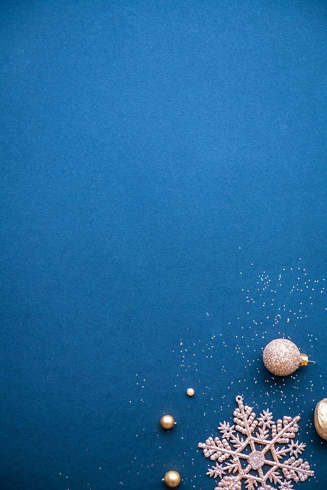 Christmas ornaments on a blue background