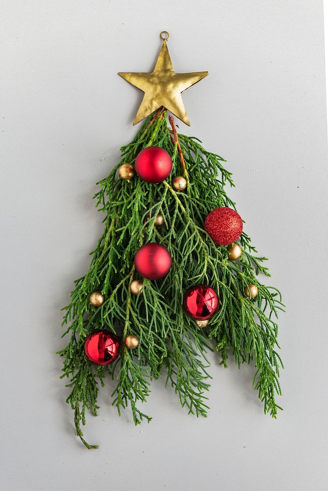 Festive Christmas tree with a star