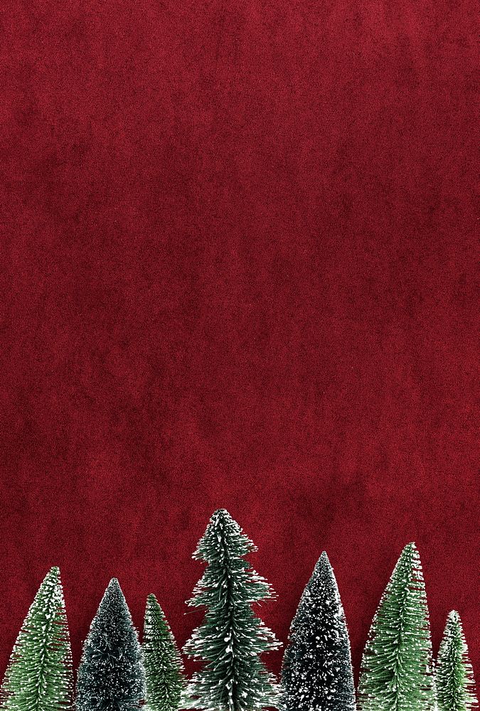 Festive red Christmas tree frame
