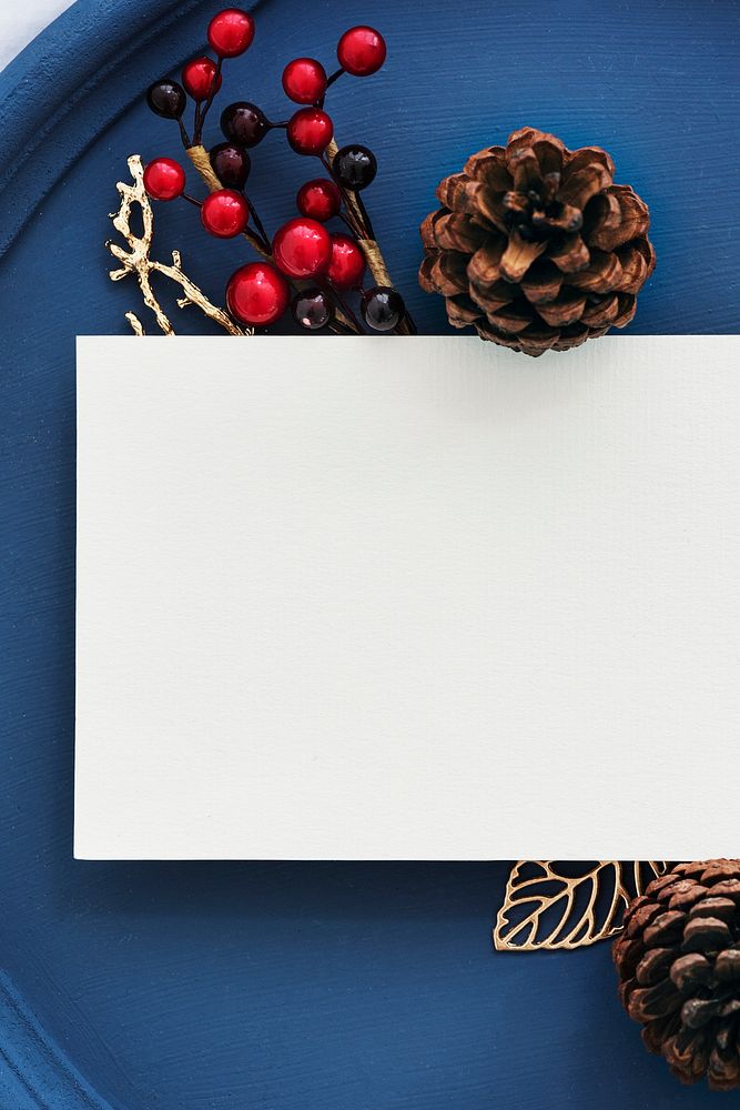 Festive blank white Christmas frame
