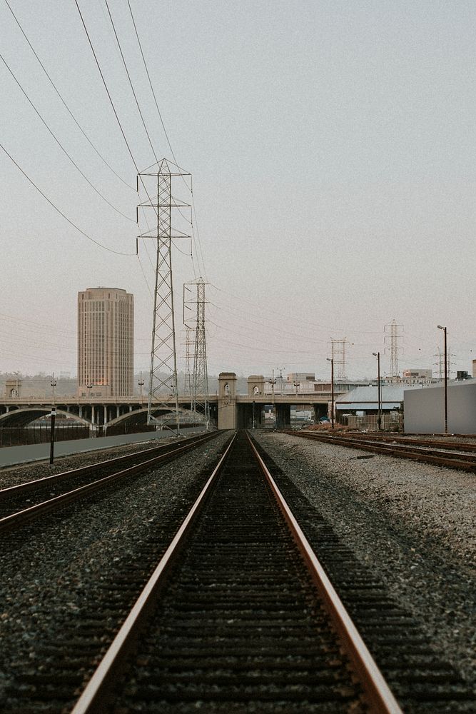 Railroad tracks in Los Angeles, California