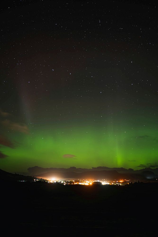 Aurora borealis over the Isle of Skye in Scotland