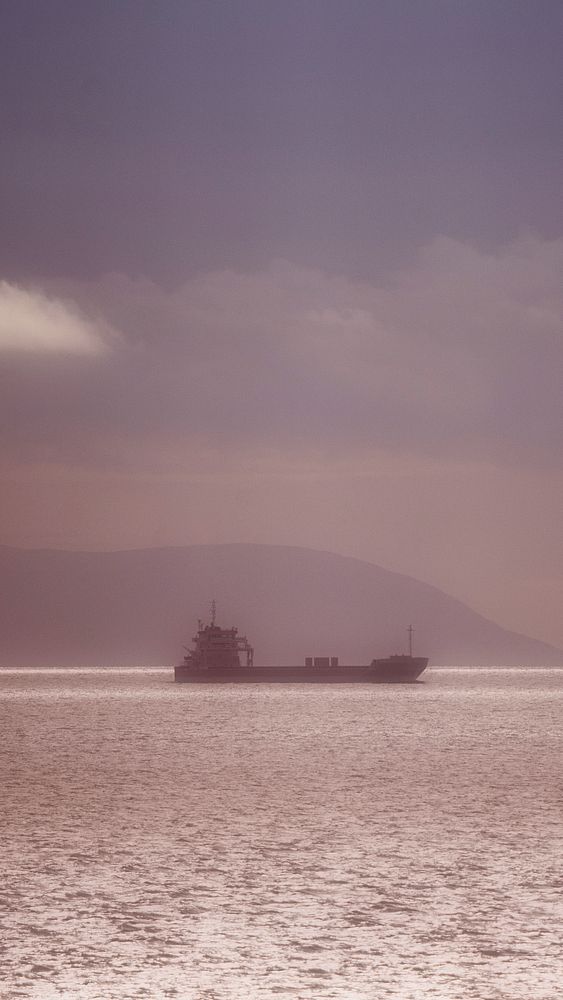 Cargo ship near the Isle of Skye mobile phone wallpaper