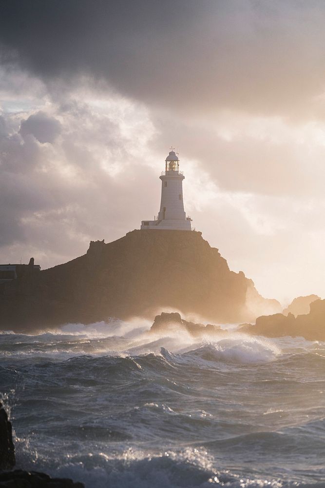 La Corbiere Lighthouse on Isle of Jersey, Scotland