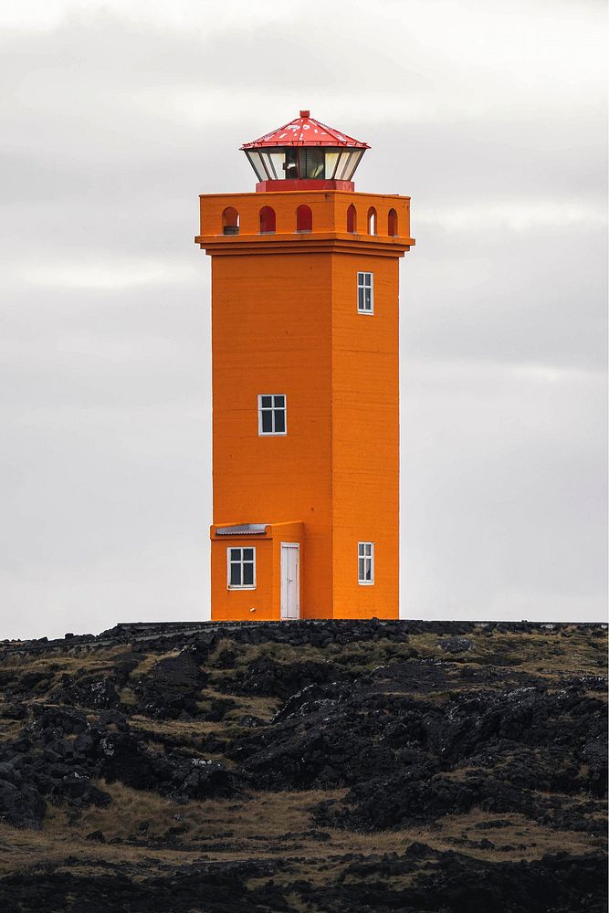Orange Lighthouse at Snaefellsnes Peninsula, Iceland