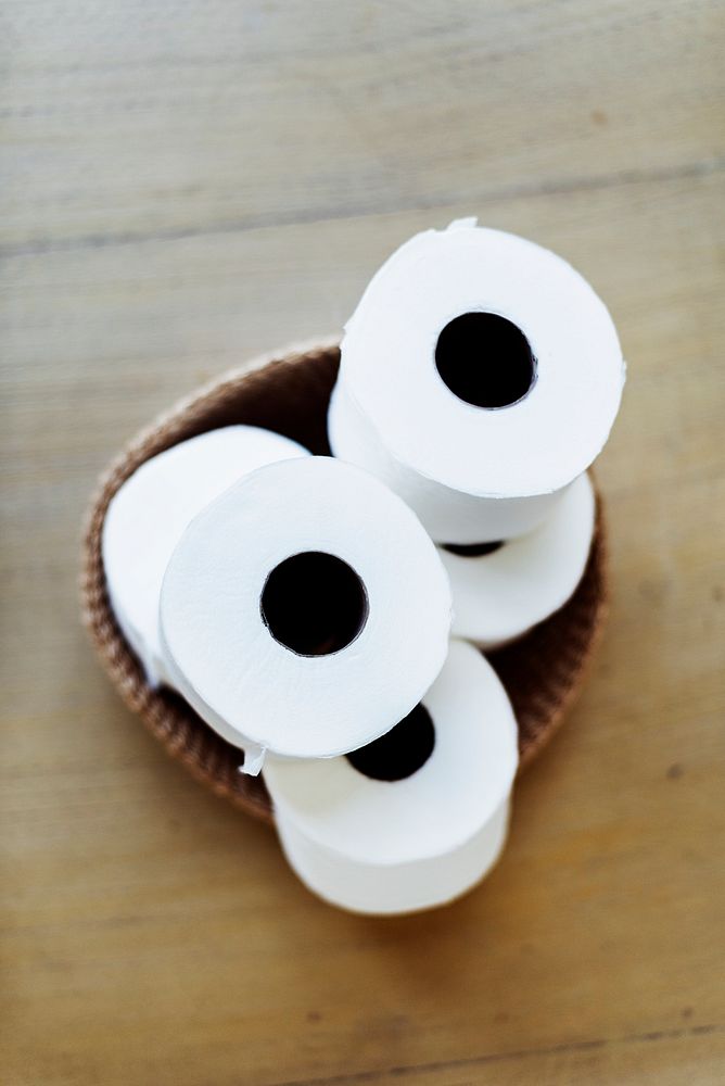 Stack of toilet paper